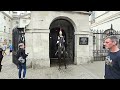 Tourists Flee from Horse as King's Guard Displays Great Horsemanship Skills: Horse Guards in London