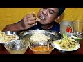 EATING EGG FRY, POTOL FRY, PUI SHAK CURY, CHICHEN CURY, POTATO, SMALL FISH CURRY  MUKBANG SHOW !!