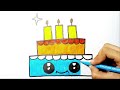 How to draw a cake for kids || painting and coloring for kids toddlers || cake drawing