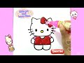 Hello kitty drawing, colouring and decorating /Easy drawing of Hello kitty #kidsdrawing #kids