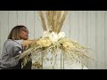 Dried Flower Wedding & Event Centrepiece on Gold Stand