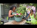 Planting Periwinkle😃🌺🌿Tackling HANGING BASKETS🙌🏾 #vinca