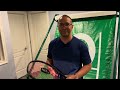 Tennis string tension loss after hitting with a full bed of polyester string