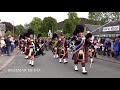 Massed pipes & drums parade to the 2018 Braemar Gathering Royal Highland Games in Scotland (4K)
