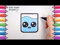 How to draw a cute water glass step by step