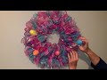 How To Make A Deco Mesh Wreath | Easter DIY | Dollar Tree DIY