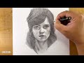 how to draw portrait using a graphite pencil || how to draw realistic || easy drawing