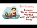 50 Essential phrasal verbs for Daily Life with examples/ English vocabulary/ learn phrasal verbs