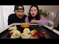 EATING COLORFUL रंगीबिरंगी CHICKEN MOMO AND पिरो अचार NEPALI MUKBANG #trending #viral #mukbang