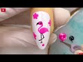 Pink Flamingo Nails Art For Beginner 💖Vẽ Móng 💅 New Nails Design 💝 New Nails