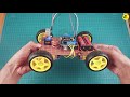 How to make a 4WD OBSTACLE AVOIDING CAR | OBSTACLE AVOIDING CAR with L293D motor driver shield