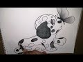 How to draw a cute  dog step by step,Easy drawings। How to draw a puppy from 101 dalmatians