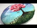 Acrylic painting on stone#art #painting #viralvideo#paintingonrocks