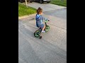 Riding bike with training wheels - 2 years