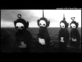 teletubbies in black and white