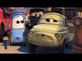 Pixar's: Cars On The Road | Lightning McQueen, Sally, Doc Hudson, Red, Eugene Kabureski, Dj, Guido
