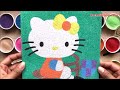 Toy for kids, coloring Hello Kitty riding bicycle sand painting - Coloring Hello Kitty