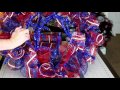 How to make a ruffle deco mesh wreath- Patriotic wreath to show off your patriotism