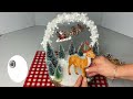 Christmas decorations! Arrangement with a winter landscape! Santa Claus with his sleigh and reindeer