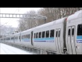 MONTREAL COMMUTER TRAINS IN HEAVY SNOW