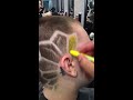 Hair tattoo and pastel coloring
