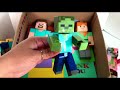 MINECRAFT FIGURES Armored Zombie Steve Alex  Iron Golem Purple Sheep