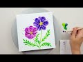 (632) Purple flowers | Easy Painting ideas | Acrylic Painting for beginners | Designer Gemma77