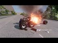 Drunken Monster truck Cars - Epic High Speed Crazy  Jump Test And Crashes #27  - EPIC BeamNG ASVA