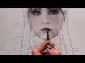 How To Draw Wednesday Adamms / Drawing Wednesday / Real time portrait drawing / drawing tutorial