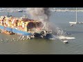 Baltimore Bridge Debris Blasted on Dali Cargo Ship