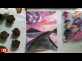 Landscape Painting | time lapse |moon scenery Acrylic painting |mountain painting|aesthetic painting