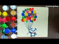 Finger Painting Ideas || Easy Fingerprint Painting || Cute Panda with Balloons Painting