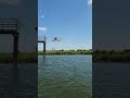Close up of landing at Reagan viewed from the water
