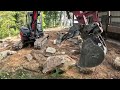 Building A Beautiful Rock Retaining Wall Behind The Cabin!