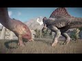 SPINOSAURUS VS CARCHARODONTOSAURUS!!!! -Jurassic World Evolution 2- Cinematic Battle!