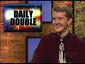 Jeopardy, Ken Jennings FUNNY MOMENT on 1st Daily Double - Ken Jennings DAY 18 (6/25/04)