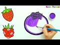 Delicious Berries Drawing, Painting and Coloring for Kids & Toddlers | Learn Fruits and Colors #341