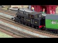 Oxford Rail 00 gauge Adams tank locomotive with southern green coaches