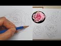 [FineArtLab] 장미꽃 그리는법/ 복잡한 장미꽃 초보자도 쉽게 그릴수 있어요/How to draw a ROSE