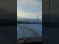 Winter in Norway. A drive in the morning
