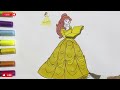 Coloring with Sticker Book Dress Up Disney Princess Ariel,Snow White,Belle,Cinderella,