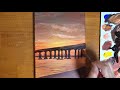 Acrylic painting for beginners┃Sunset scenery┃Acrylic painting on Canvas Step by step┃#137