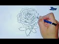 Cara Menggambar Bunga Mawar | Rose Drawing