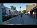 Amtrak 581 going 65-70 mph through  carlsbad Village with cabcar 6953 and sc442113 11/20/23