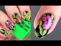 Reverse nail stamping | Advanced stamping + Hawaiian shirt nail art