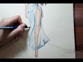 pencil and Marker blending technique/Asal Fashion art /ترکیب مدادرنگی و مارکر