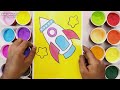 Space Rocket Sand Painting Coloring For Kids And Toddlers || Sand Art Space Shuttle