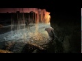 inside shot of a waterfall at sunset  knygldgs  D