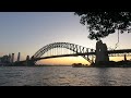 1 Hour calming and relaxing video with music | Sydney Harbour Bridge at sunset | Sydney, Australia