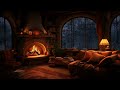 Cozy Cabin Rain | Raining Above In The Cold Forest | Rain Sounds For Sleeping, Studying, Relaxing